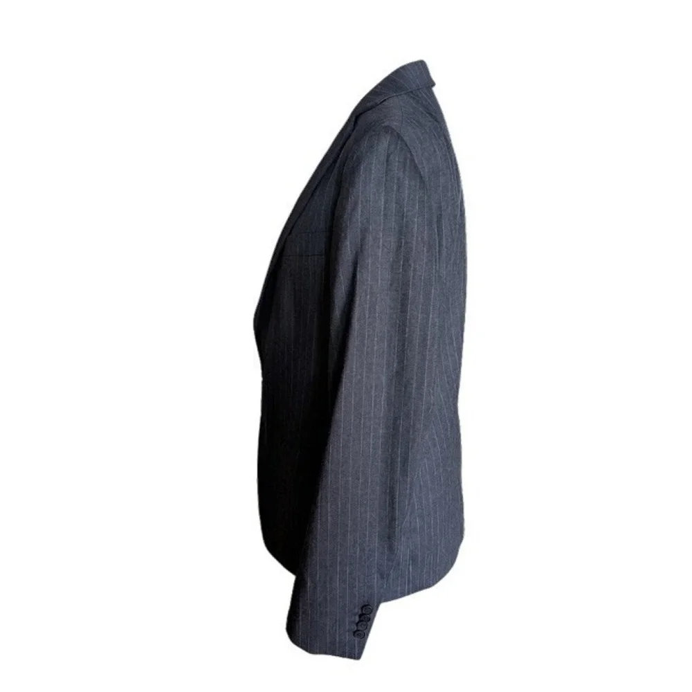IRO Paris Mens Pitea Dark Grey Pinstripe Virgin Wool Blazer Jacket AR841 Size 50